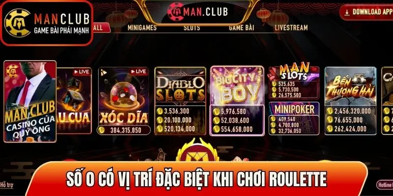 Số 0 có vị trí đặc biệt khi chơi Roulette