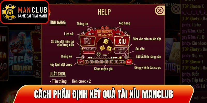 Cách phân định kết quả tài xỉu Manclub